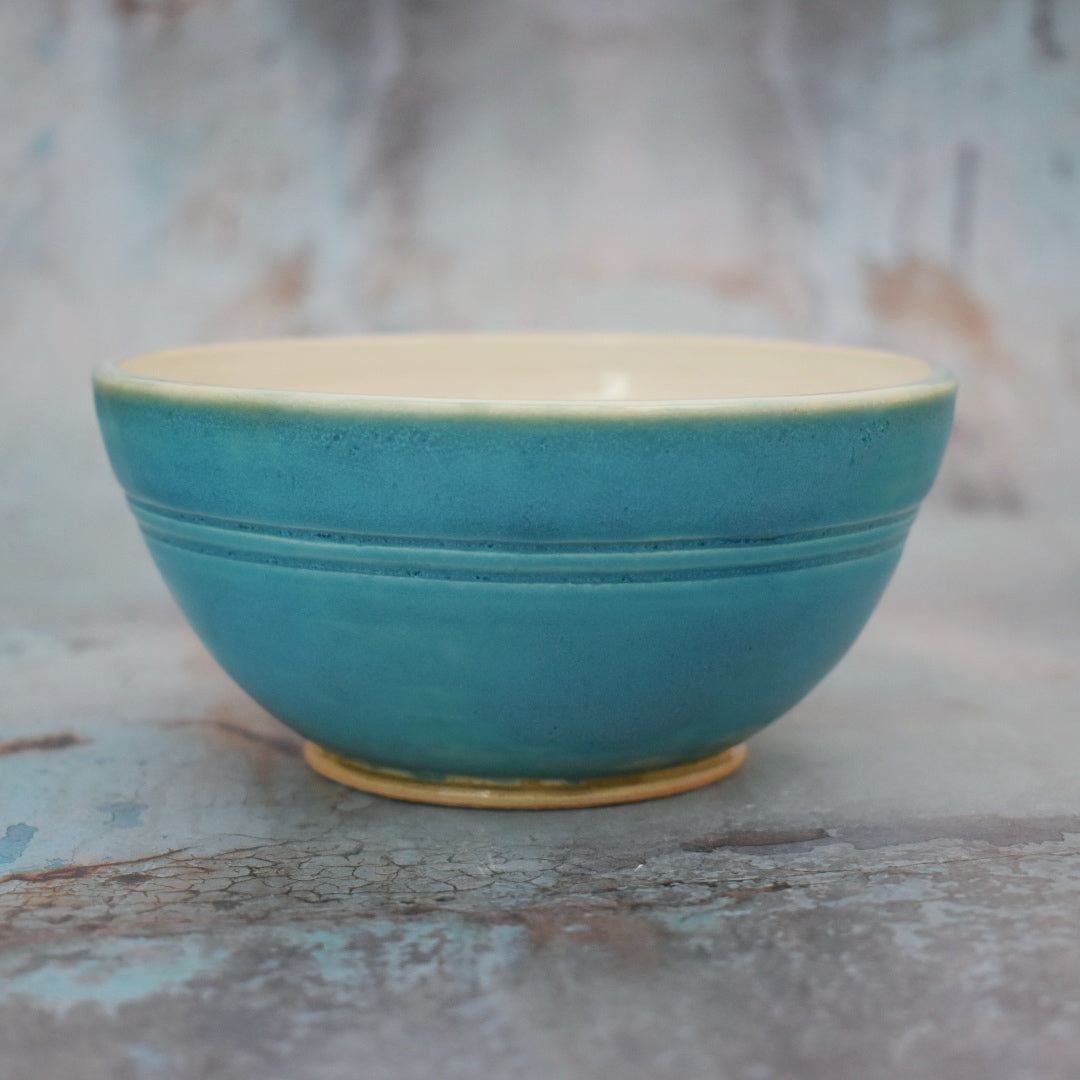 Ceramic Bowl, Turquoise Blue Matte Glaze, Desert, Pottery Bowl, 13 cm dia, Pots About Pottery