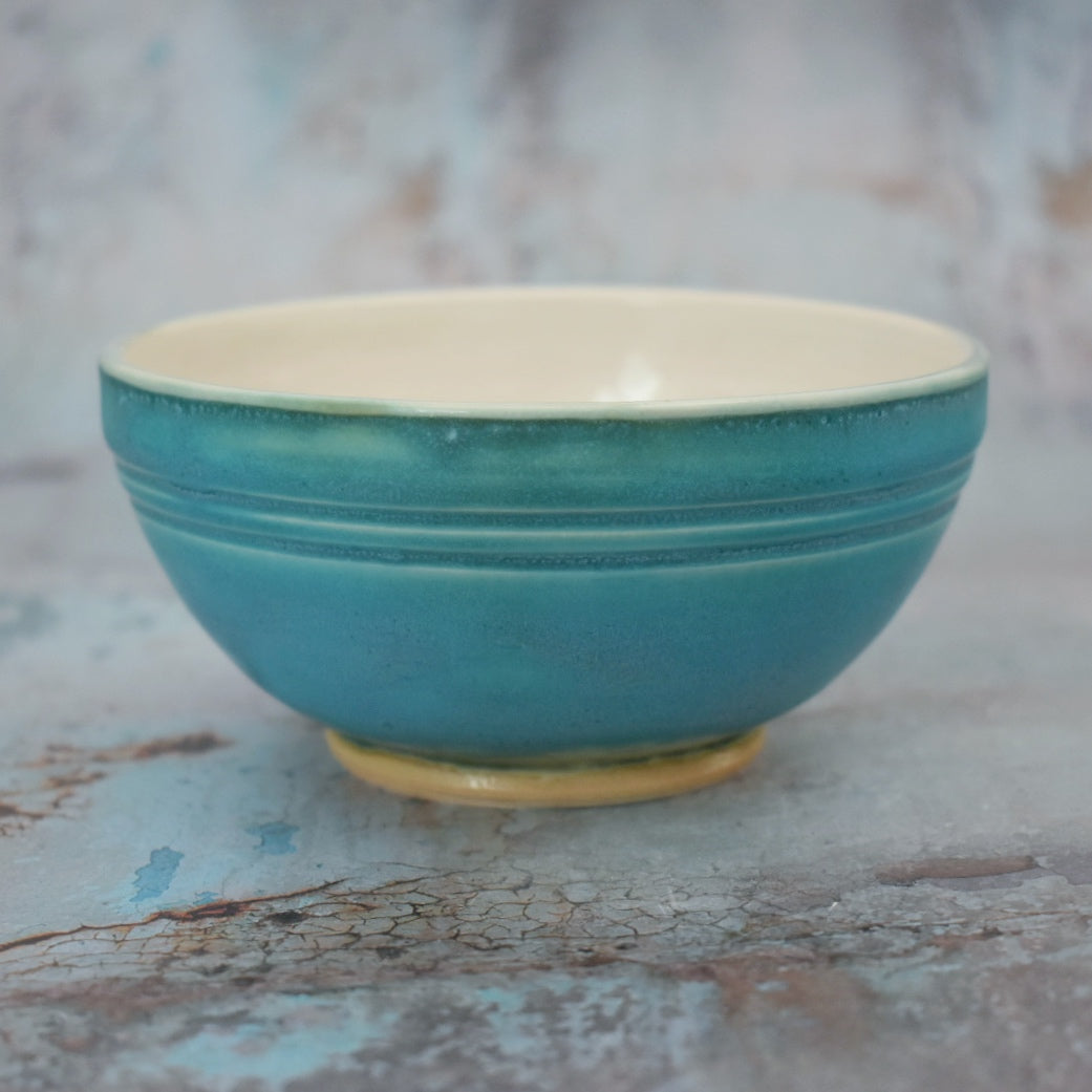 Ceramic Bowl, Turquoise Blue Matte Glaze, Desert, Pottery Bowl, 13 cm dia, Pots About Pottery