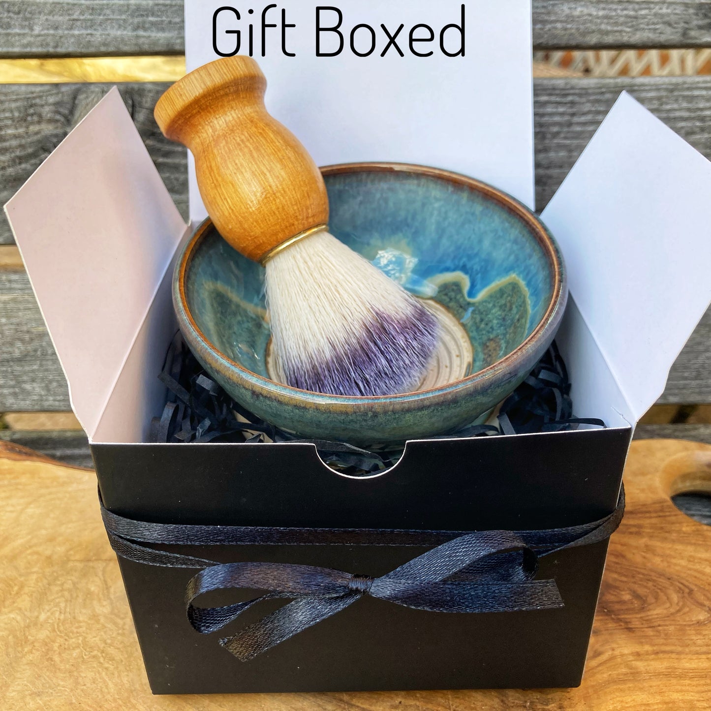 Ceramic Shaving Bowl, Blue Green glaze, Lather Bowl for Traditional Shave, Suribachi