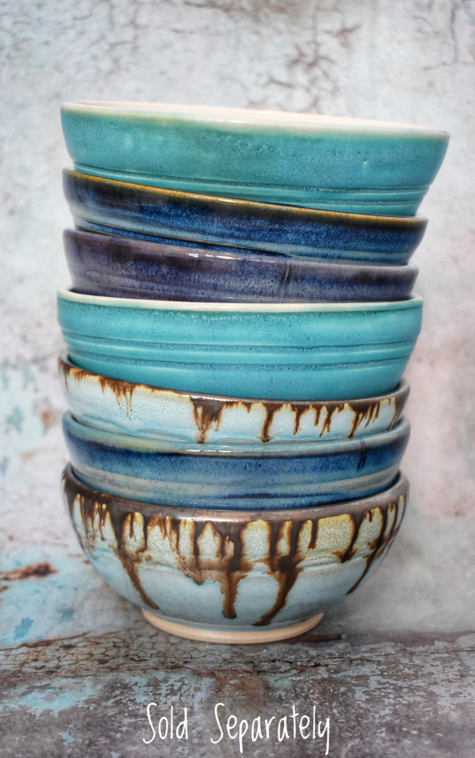 Ceramic Bowl, Turquoise Blue Matte Glaze, Desert, Pottery Bowl, 13 cm dia, Pots About Pottery