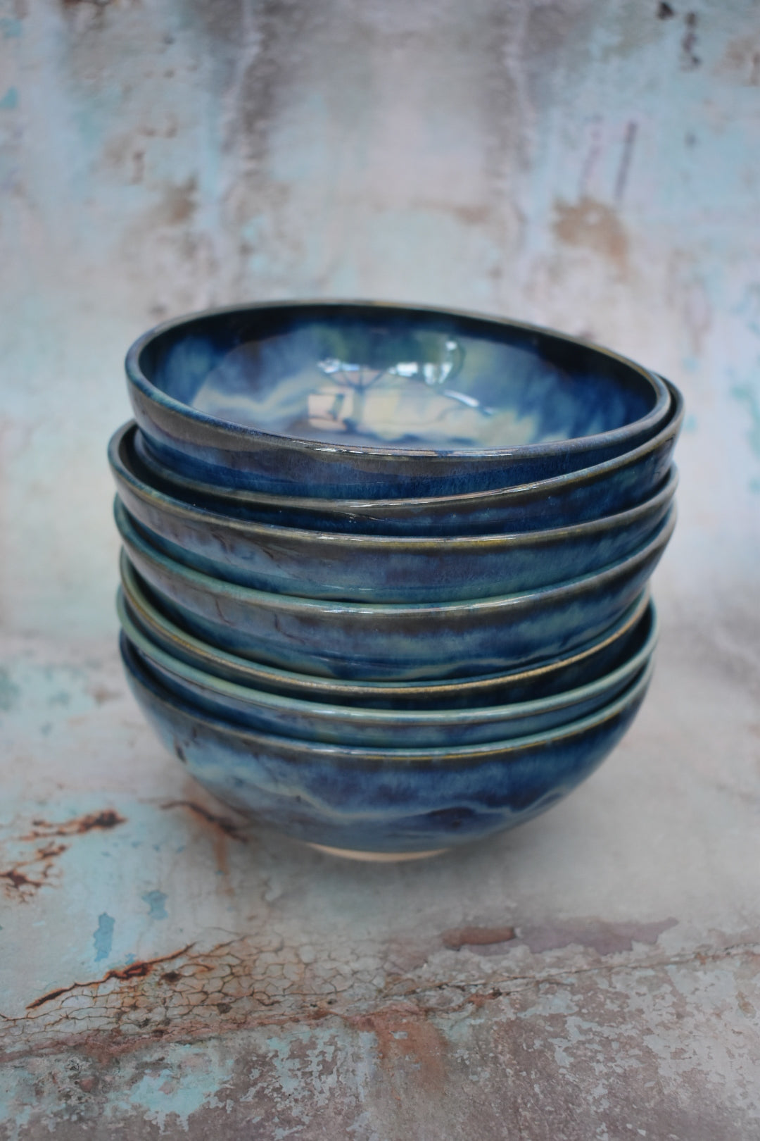 Ceramic Bowl, Blue Glaze, Desert, Pottery Bowl, 16cm dia, Pots About Pottery