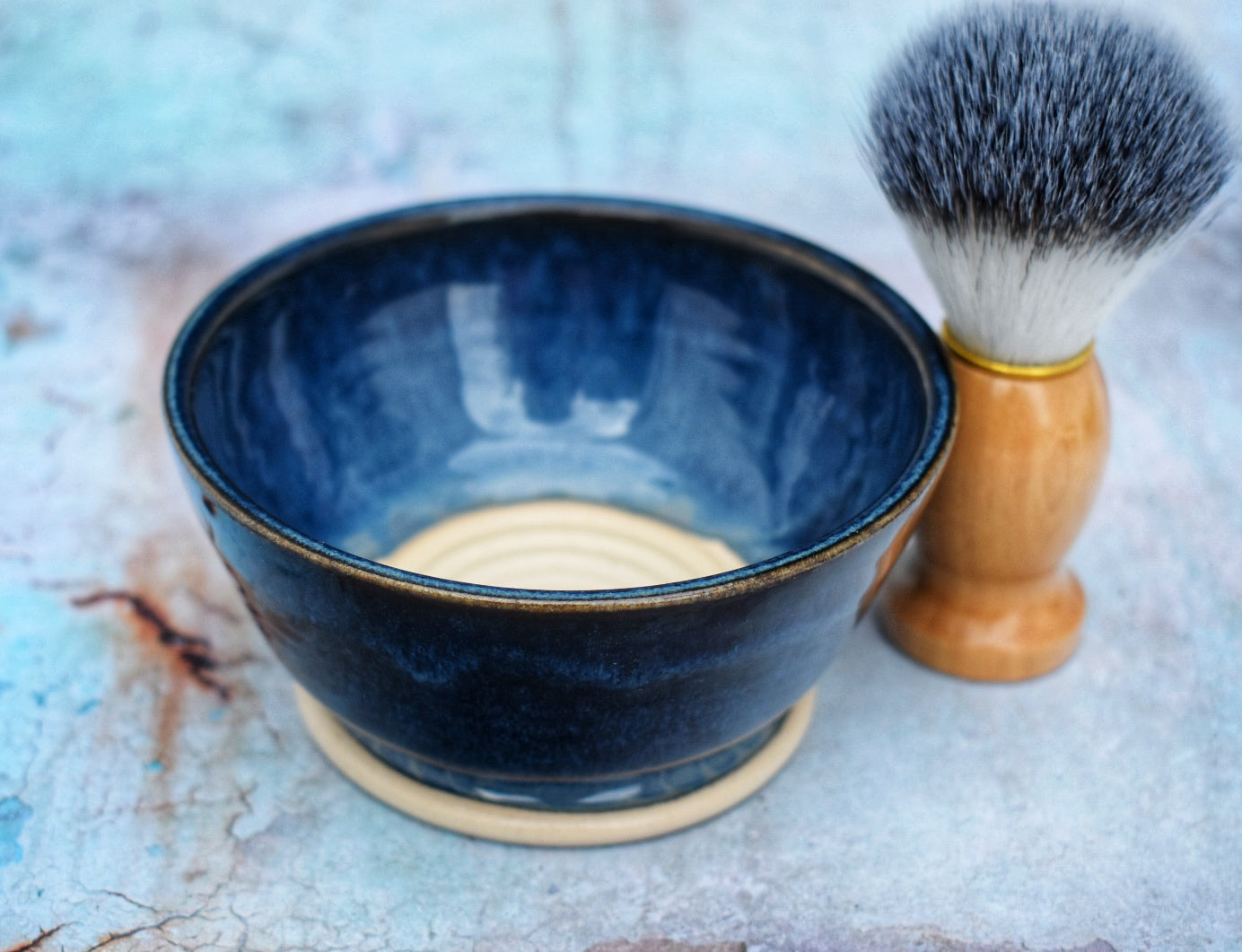 Ceramic Shaving Bowl, Lather Bowl for Traditional Shave, Suribachi