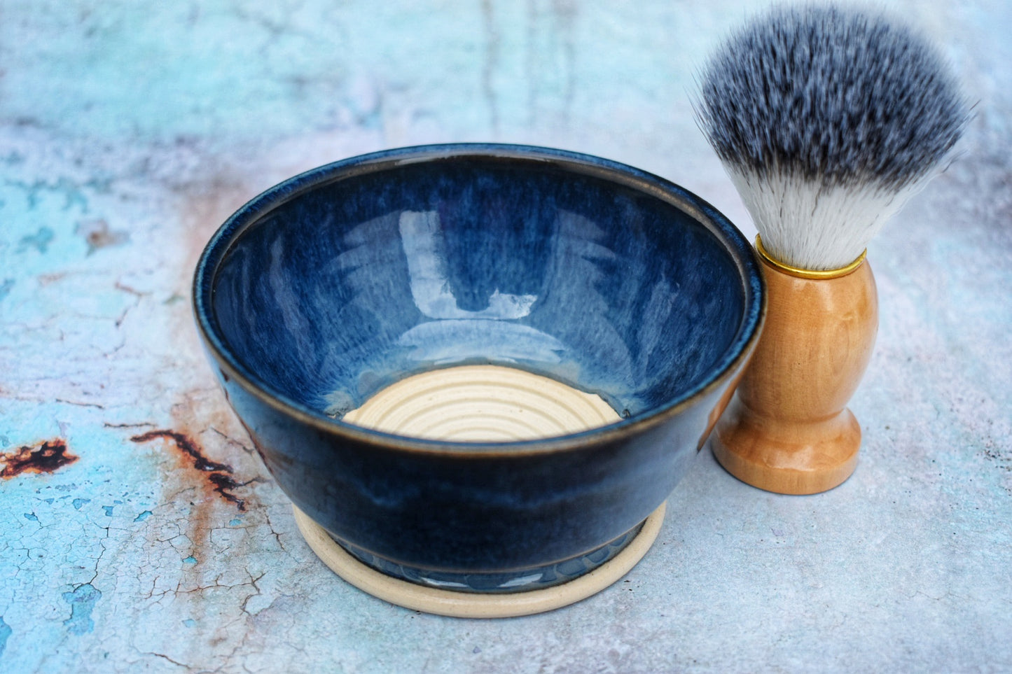 Ceramic Shaving Bowl, Lather Bowl for Traditional Shave, Suribachi