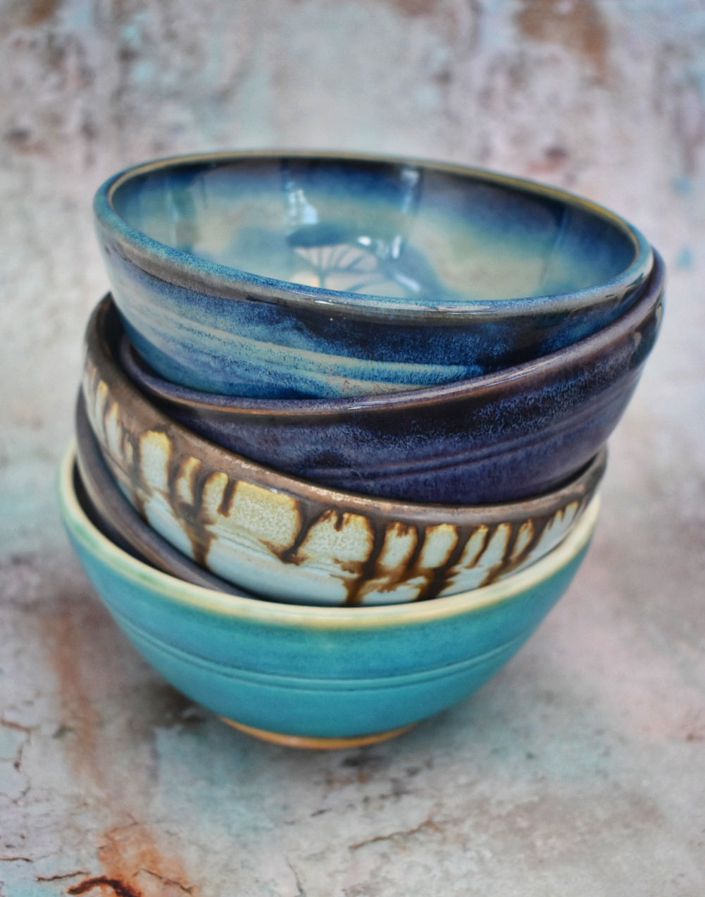 Ceramic Bowl, Turquoise Blue Matte Glaze, Desert, Pottery Bowl, 13 cm dia, Pots About Pottery