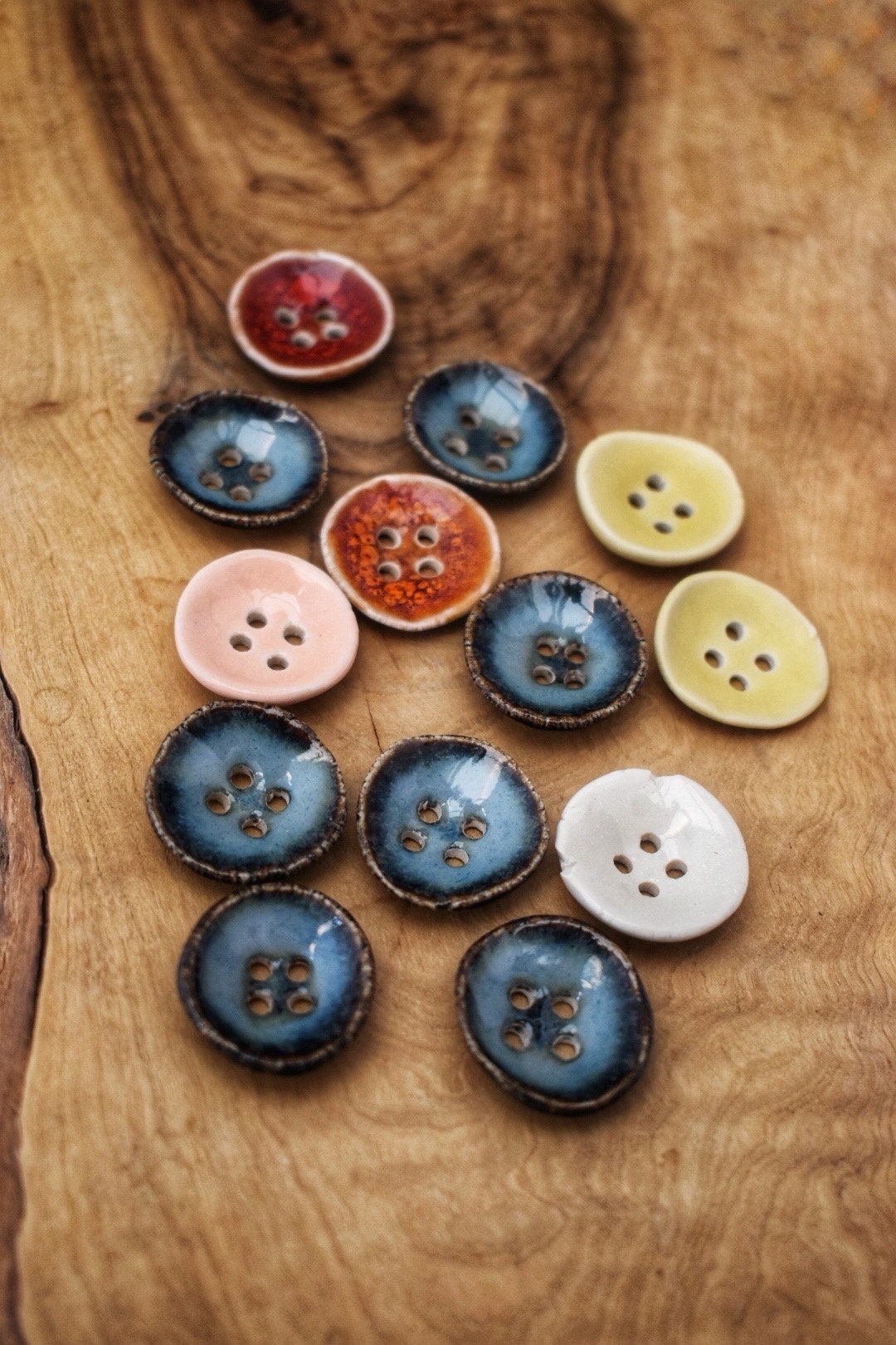 Ceramic Buttons, various colours, unique pottery, rustic, handmade stoneware, knitting, crochet sewing craft haberdashery Pots About Pottery